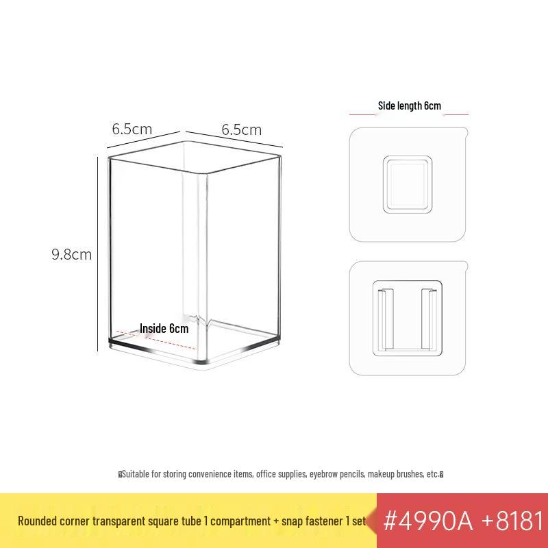 Transparent Wall-Mounted Mirror Cabinet for Bathroom Cosmetics and Lipstick Storage