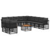 Outdoor Sofa Set 12 Pcs. Black and Dark Grey Polyester