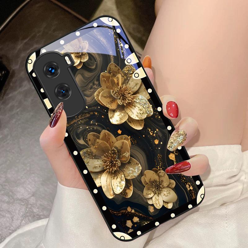 Pudełko Różowe Kwiaty Dla Honor 200 90 8X 9X Pro Lite P50 P40 Nova 10 11i P60 Magic4 6 Mate 20 50 Szkło Hartowane Etui na Telefon