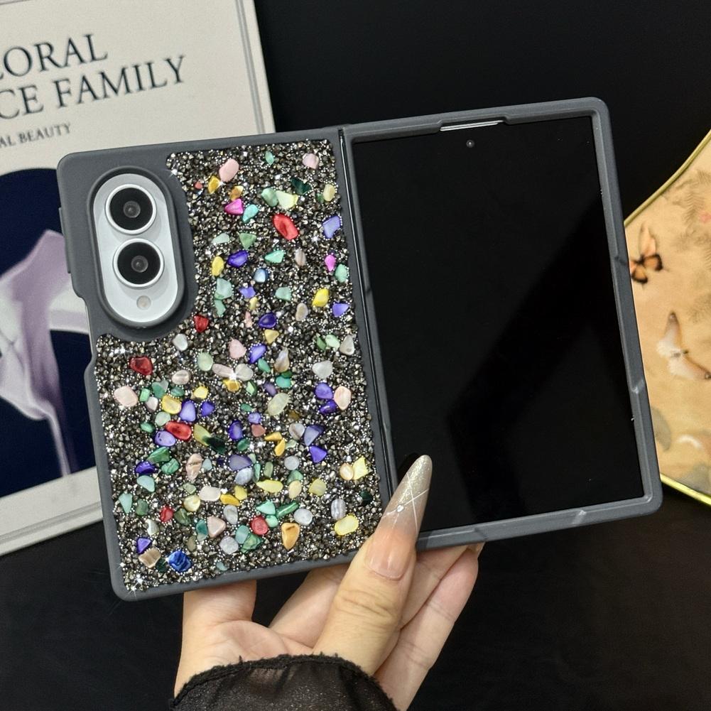 Glitter Multicolor Stone Phone Case For Samsung Z Fold 8 Fold8 Ultra Galaxy Z Fold 7 6 5 4 Sparkling Rhinestone Protective Cover