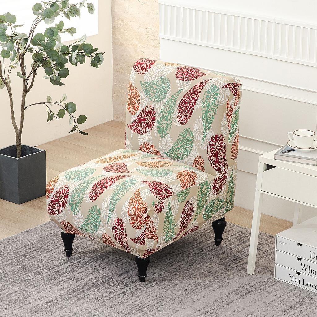 New Color Elastic Printing Armless Fat Chair Cover Amazon Hot Sale Single Armless Sofa Chair Cover