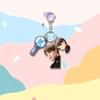 BTS Cute Triple Charm Acrylic Keychain, Bangtan Boys Real Photo, Cartoon Figure & Army Bomb Keyring, Kpop Idol Bag Pendant for ARMY Fans