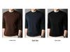 Romon Men's Crew Neck Wool Sweater - Long Sleeve Knitted Top for Spring, Autumn, and Winter