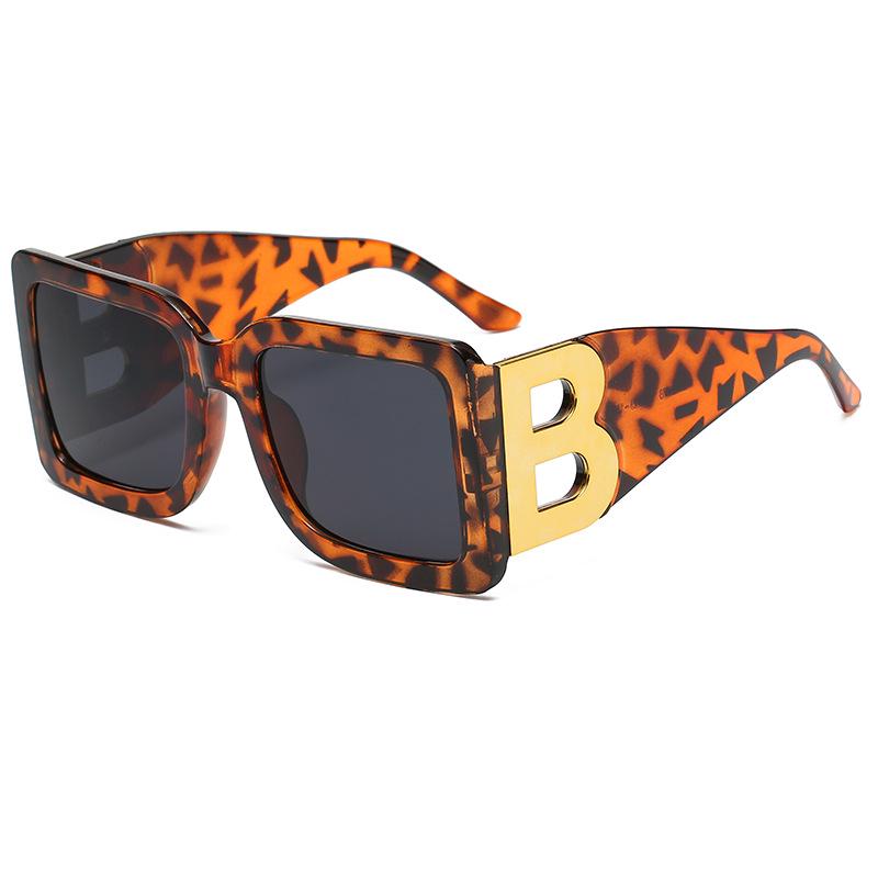 European & American Retro B Sunglasses: Large Frame Square Men's Trendy Personality Sunglasses