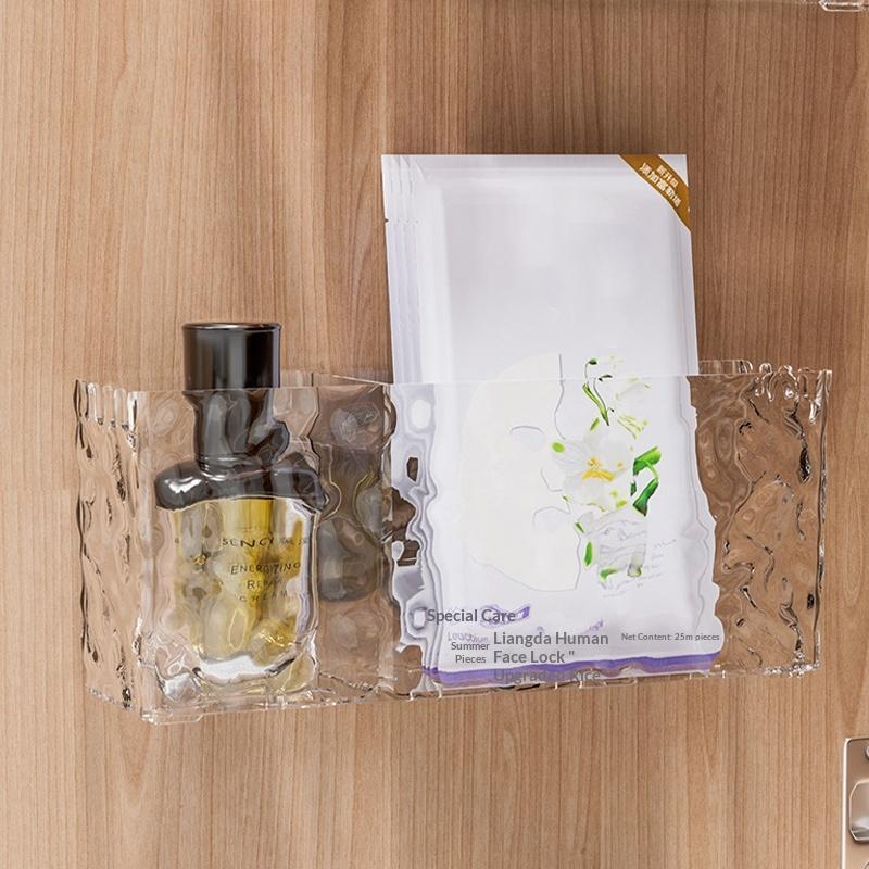 1Pcs Suction Cup Storage Box Bathroom Non Perforated Wall Mounted Organizing And Storage Box Transparent
