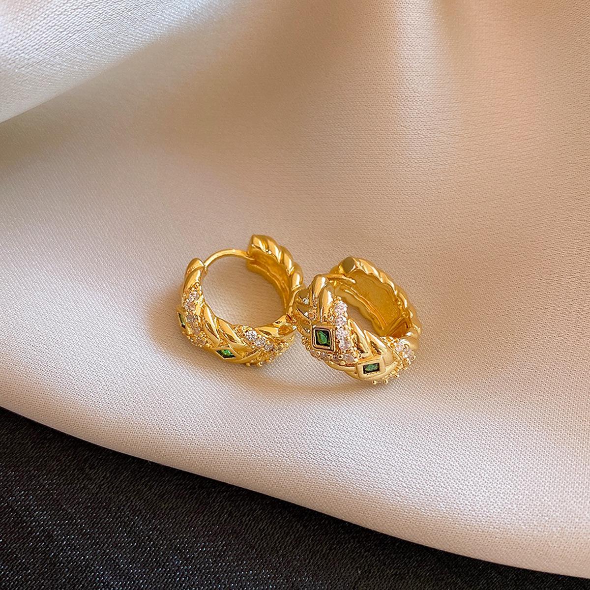 Европейские и американские циркониевые плетеные круглые серьги, серьги-гвоздики, модные и персонализированные серьги.