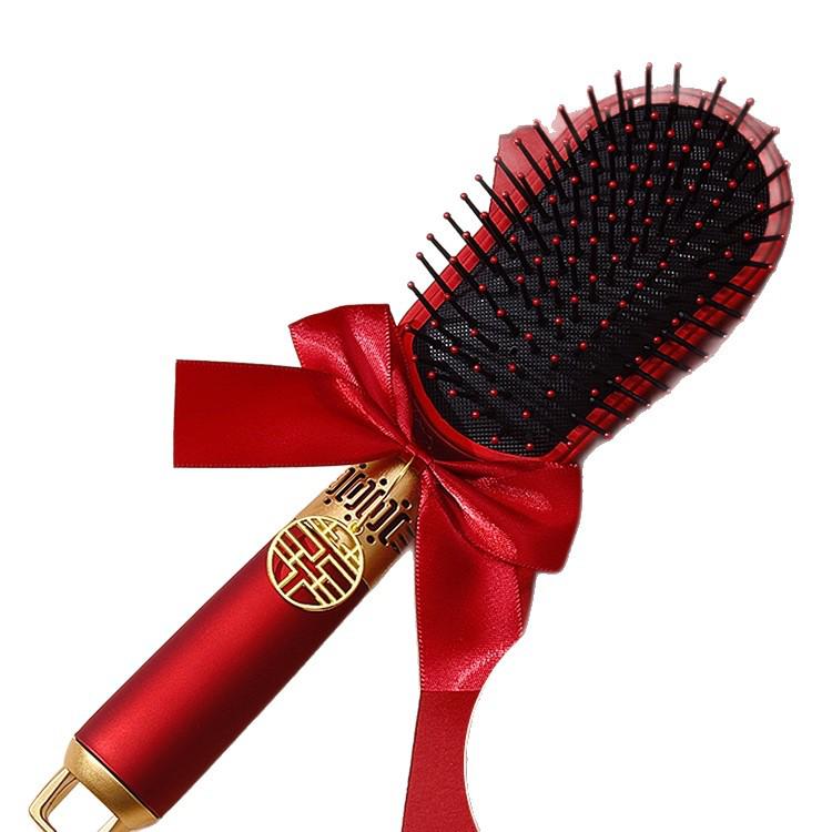 Red Wedding Comb & Cushion Set: Bridal Dowry Gift Box with Mirror