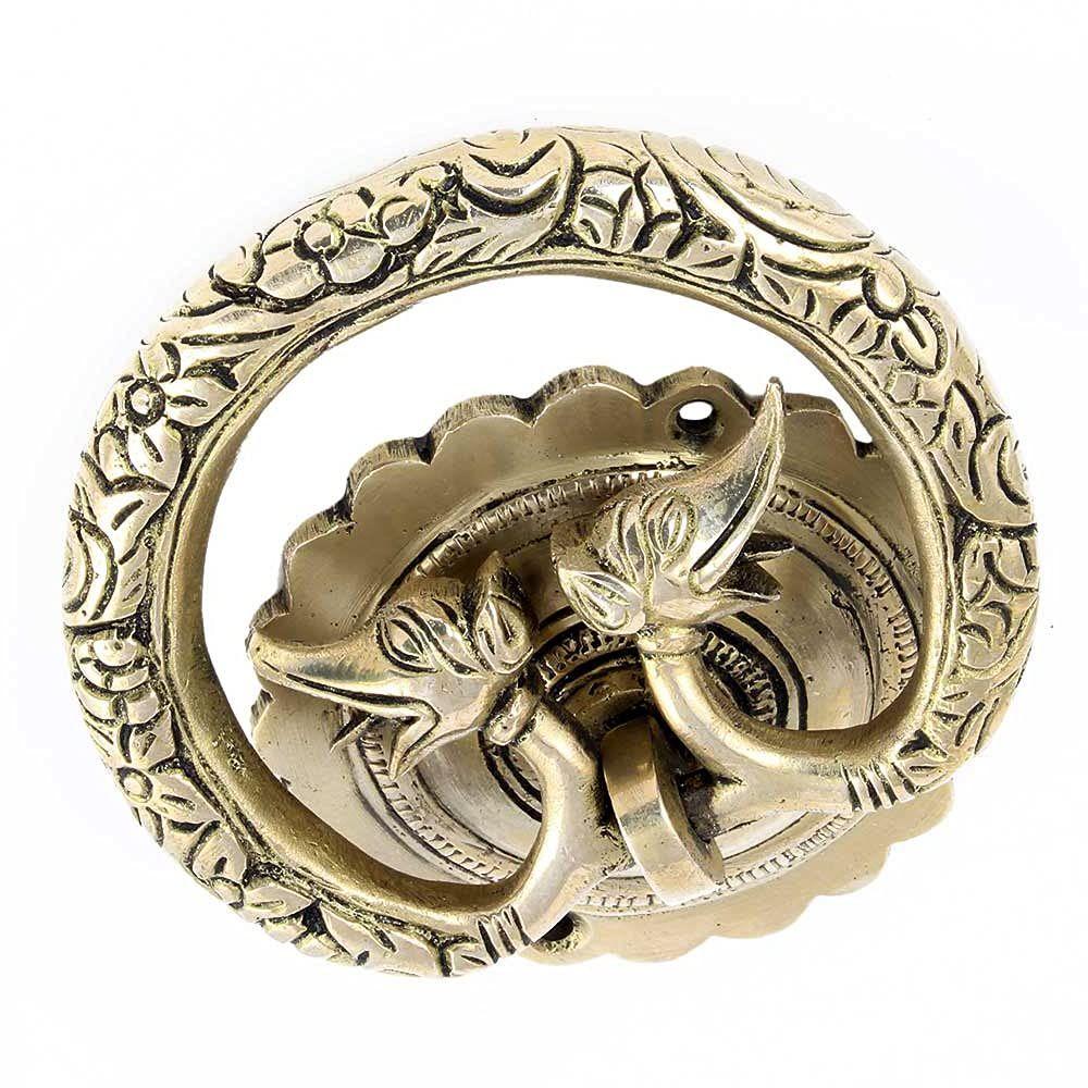 Brass Elephant Door Knockers for Front Door - Gold Entrance Door Decoration Items for Home - Victorian Style Door Accessoriess