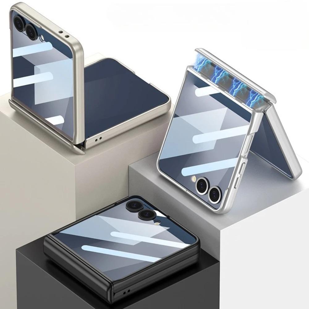 Hårt PC Stötsäkert Skal för Samsung Galaxy Z Flip 7 6 5 4 Mobilskal med Magnetiskt Gångjärnsskydd