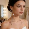 Light Luxury Pearl Tassel Bridal Earrings for Weddings and Elegant Events