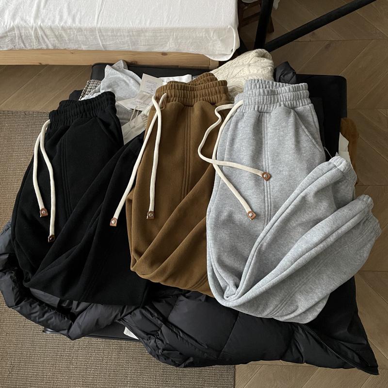 

Женские флисовые джоггеры в стиле пэчворк, облегающие, в корейском стиле - Свободные спортивные брюки с эластичными манжетами на щиколотках Medium