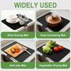 Silicone Dish Drying Mat Non-slipping Heat-Resistant Kitchen Hygienic Drying Pad Foldable Dish Rack Mat with Built-in Drain Lip