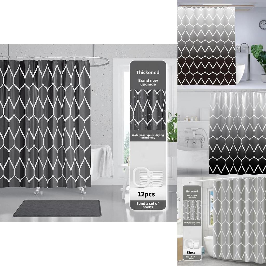 Simplistic Waterproof Shower Curtain Made Of Thick Polyester Cloth For Bathroom Decor And Hygiene