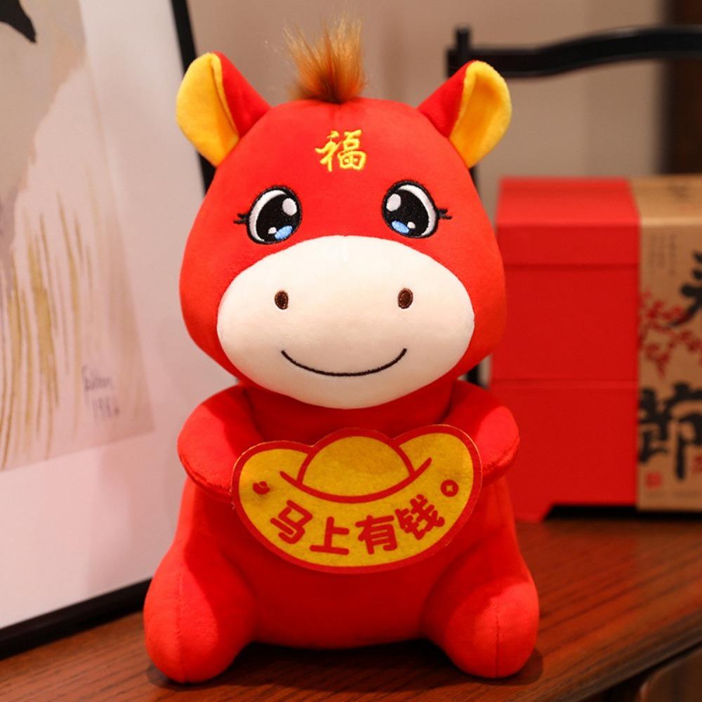 2026 Horse Year Plush Horse Doll Letter Print Horse Stuffed Animal Children Toys