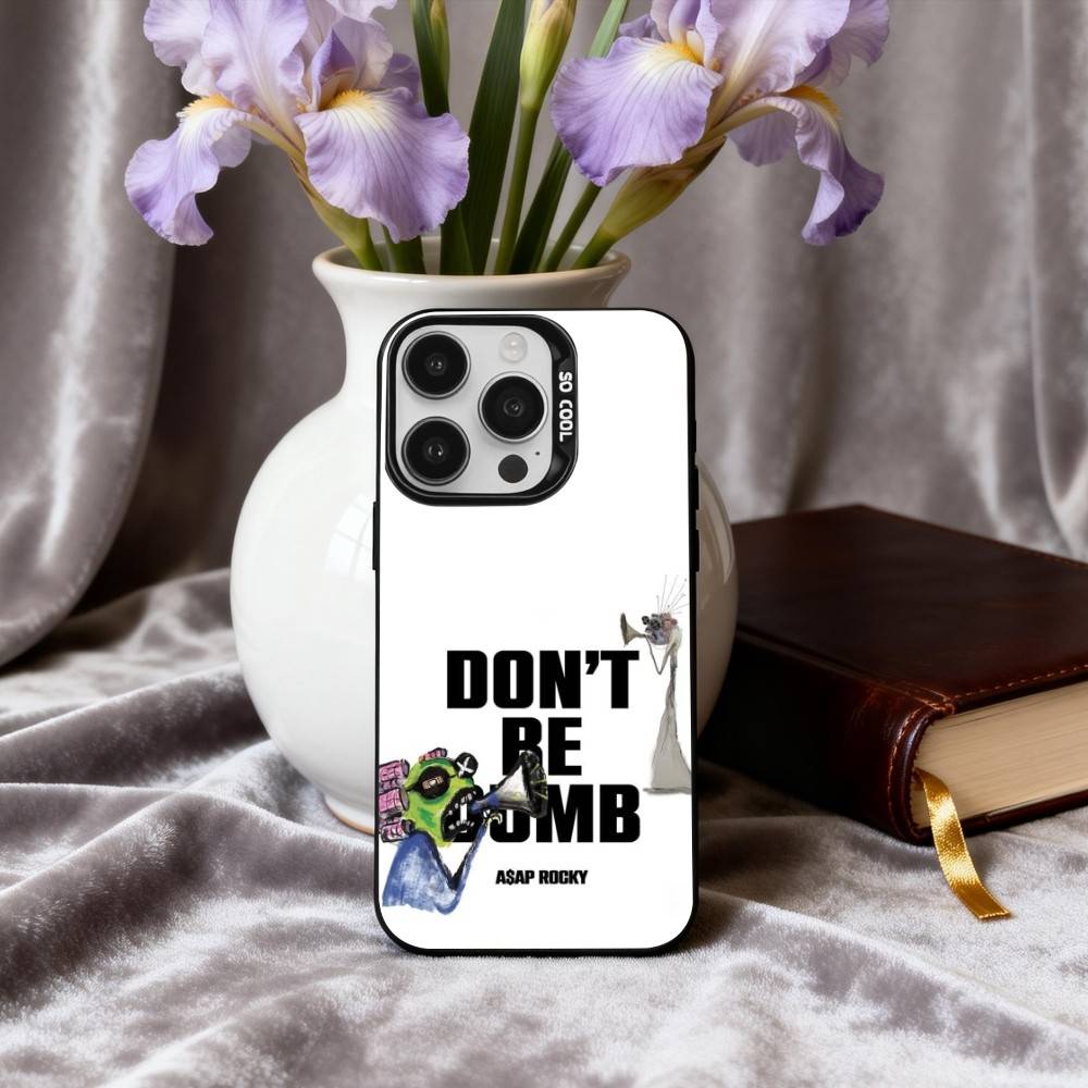 

A-ASAP R-Rocky Don t B-Be D-Dumb Phone Case For iPhone17,16,15,14,13,12,11 Plus,Pro Max Candy Silver Plated Inside Cover iPhone16promax