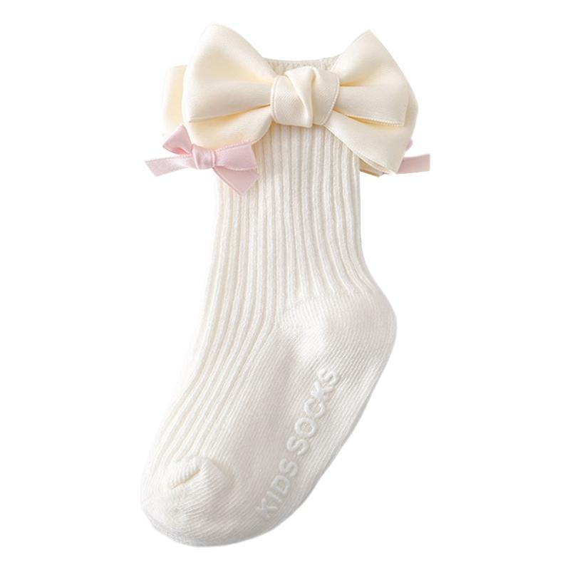 

Lace Up Bowties KneeHigh Socks Little Girl Lace Socks Breathable Spring Socks Child Hosieries Foot Warmer XS белый