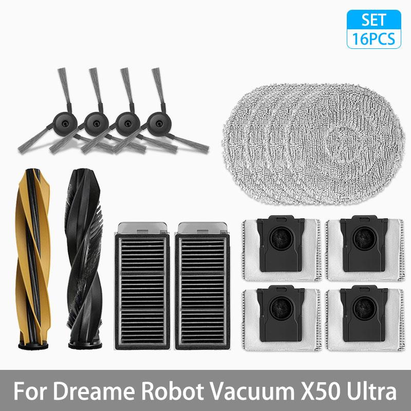 For Dreame X50 Ultra / S40 Enhanced Edition Vacuum Parts Main Roller Side Brush Hepa Filter Mop Cloth Dust Bag Accessories