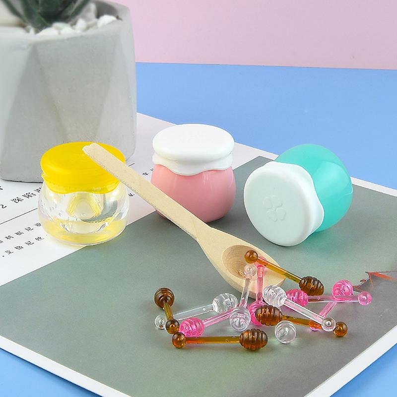 10Pcs Accessories Small Spoon To Use With Honey Fruit Bottle Small Honey Jar Jam Lip Film Box Lip Care Empty Bottle Lipstick Jar