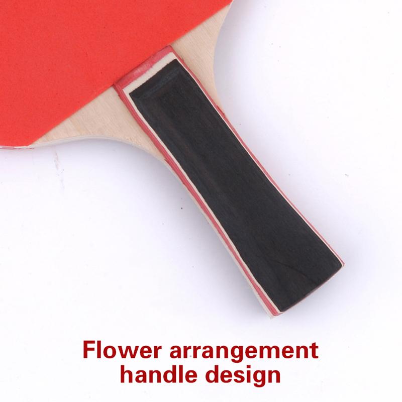 Table Tennis Racket Set Two Rackets Three Balls Double Sided Reverse Rubber Straight Racket