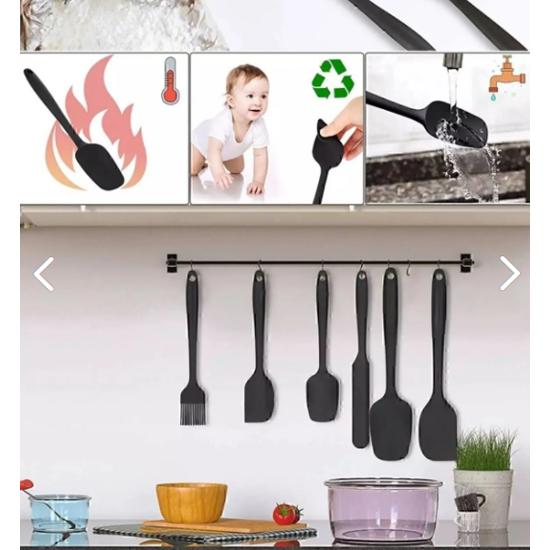 

Drongo Isıya Dayanıklı Yanmaz Yapışmaz Silikon Spatula Seti 6 Parça Siyah