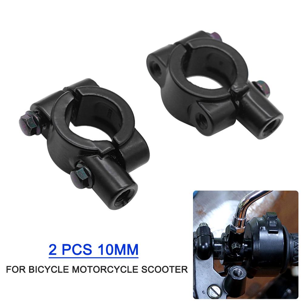 Handlebar Mirror Mount Clamp Aluminum Handlebar Rearview Side Mirrors Adapter Holder Clamp for Motorcycle Scooter, 2 Pcs 10mmCelsius