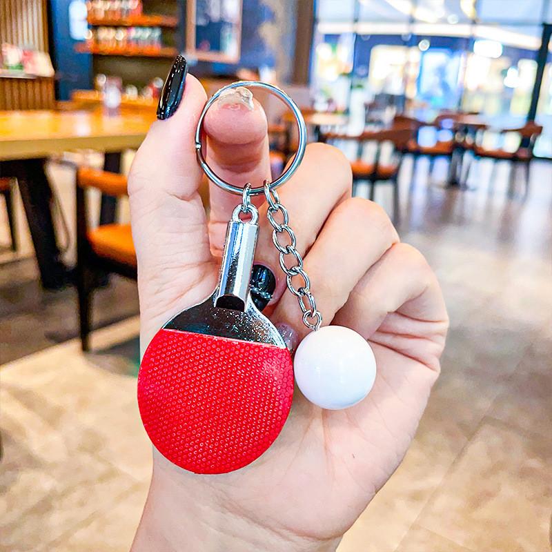 

Creative Sportsthemed Keychain For Table Tennis Fans Made Of Metal Colorful Red Ball