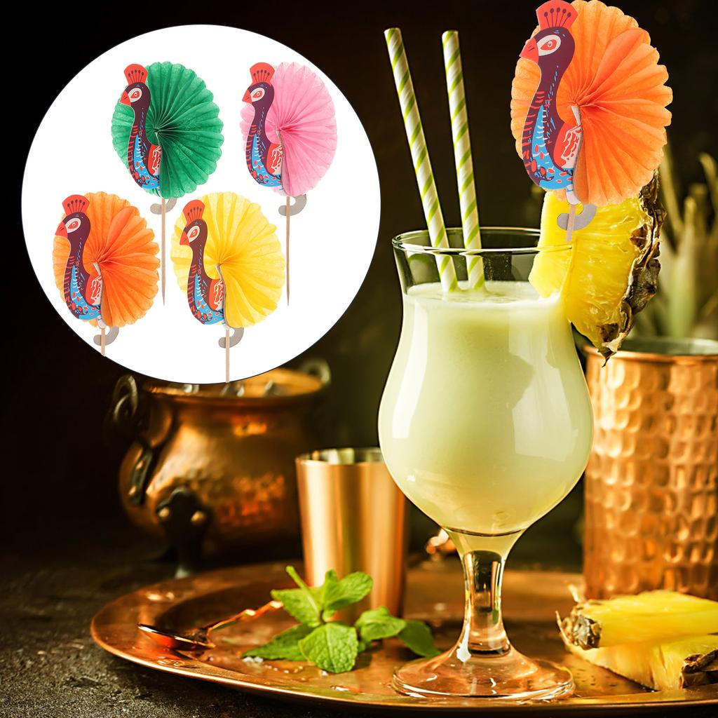 50 Pezzi Spiedini Frutta Pavone Forniture per Feste Stuzzicadenti per Bevande Decorazioni per Drink Stuzzicadenti per Dolci in Legno Ornamenti per Cocktail Banchetto
