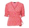 Pieces Tala 2/4 Wrap Short Sleeve Blouse