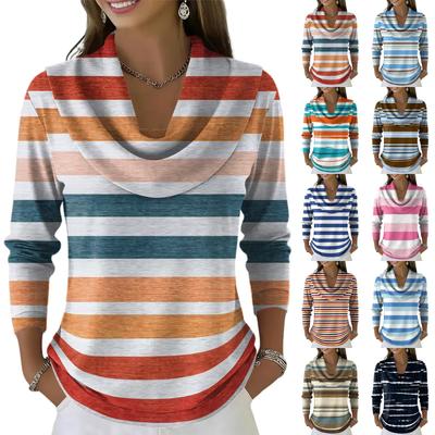 Women's Casual And Fashionable Round Neck Long Sleeved Printed Top Sweater