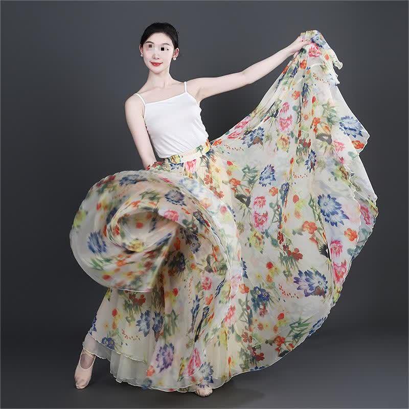 Classical Dance 900-Degree Printed Skirt M