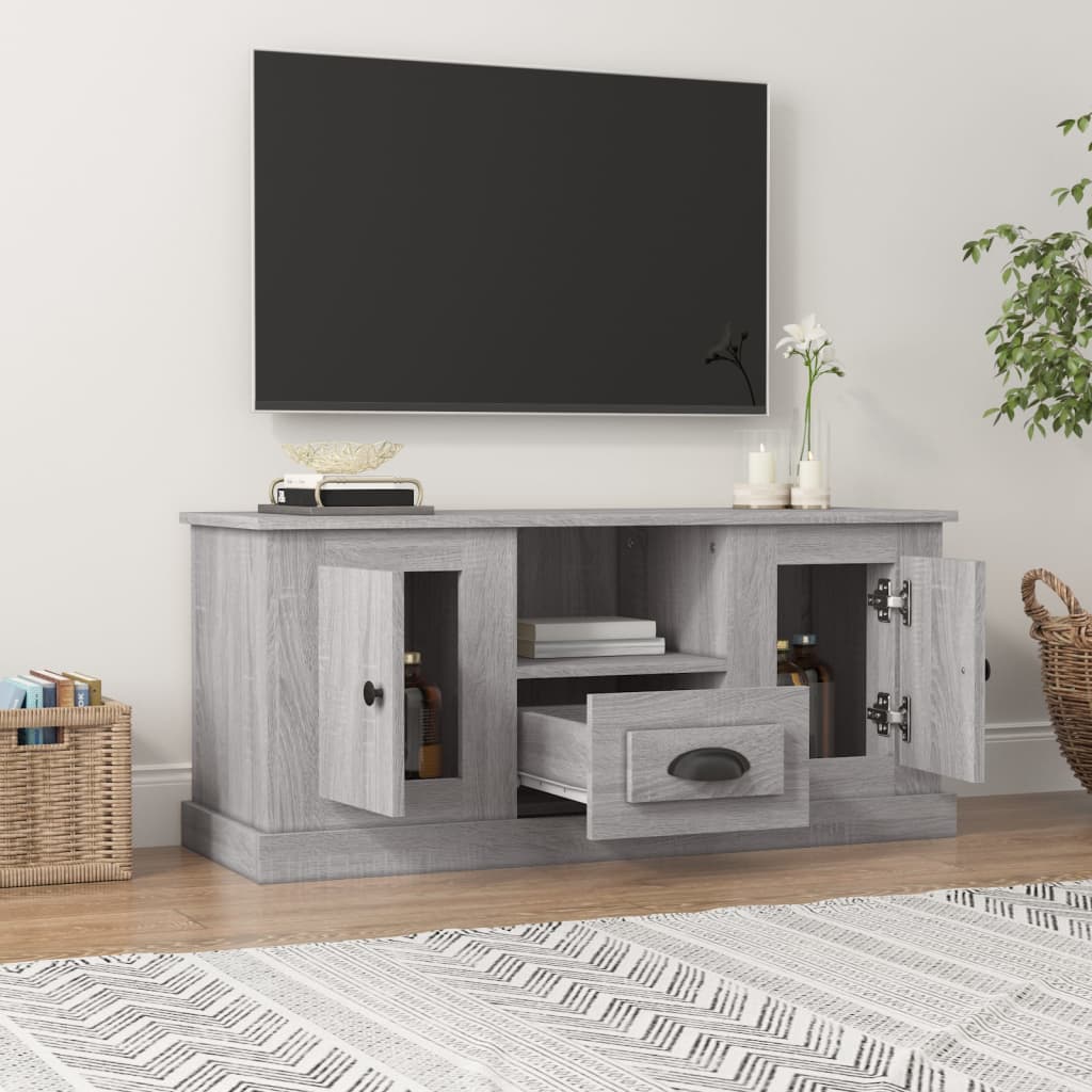 Vidaxl Szafka Pod Tv, Szary Dąb Sonoma, 100X35,5X45 Cm
