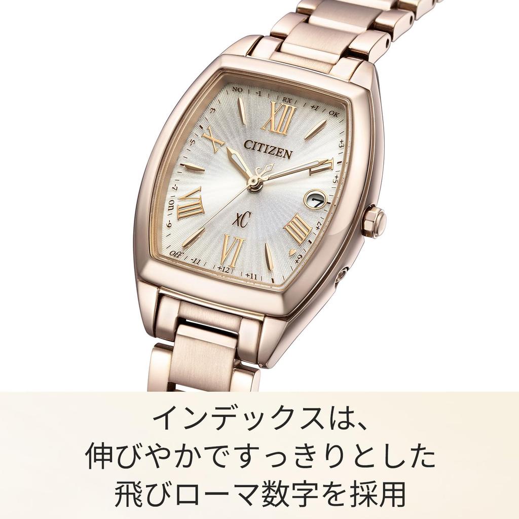 xC Waterproof Business Sakura Made in Japan [CITIZEN] ES9395-53A Radio-Controlled Tonneau-Shaped Women's Watch, Watch, Gift, Color, White,