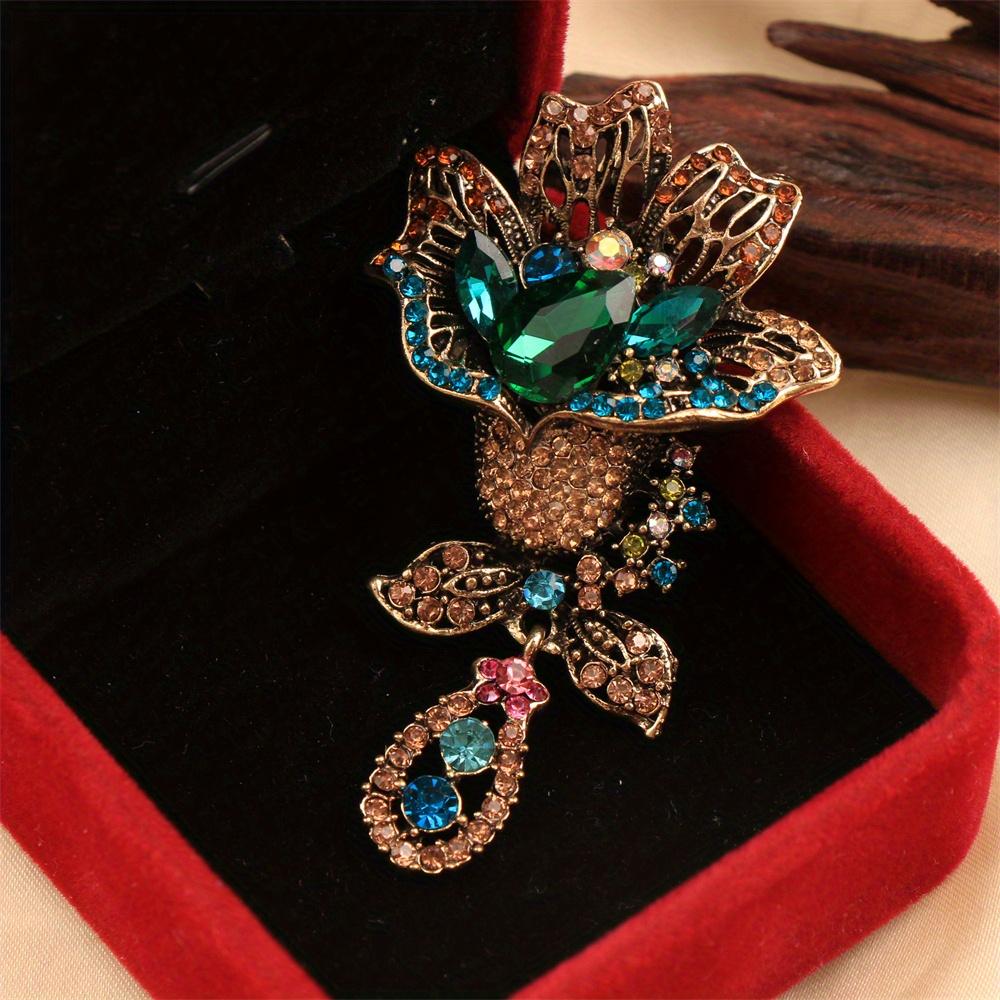Vintage Baroque Luxury Flower Tassel Design Men's Women's Brooch Pins, Jewelry Accessories, Wedding Holiday Party Gifts