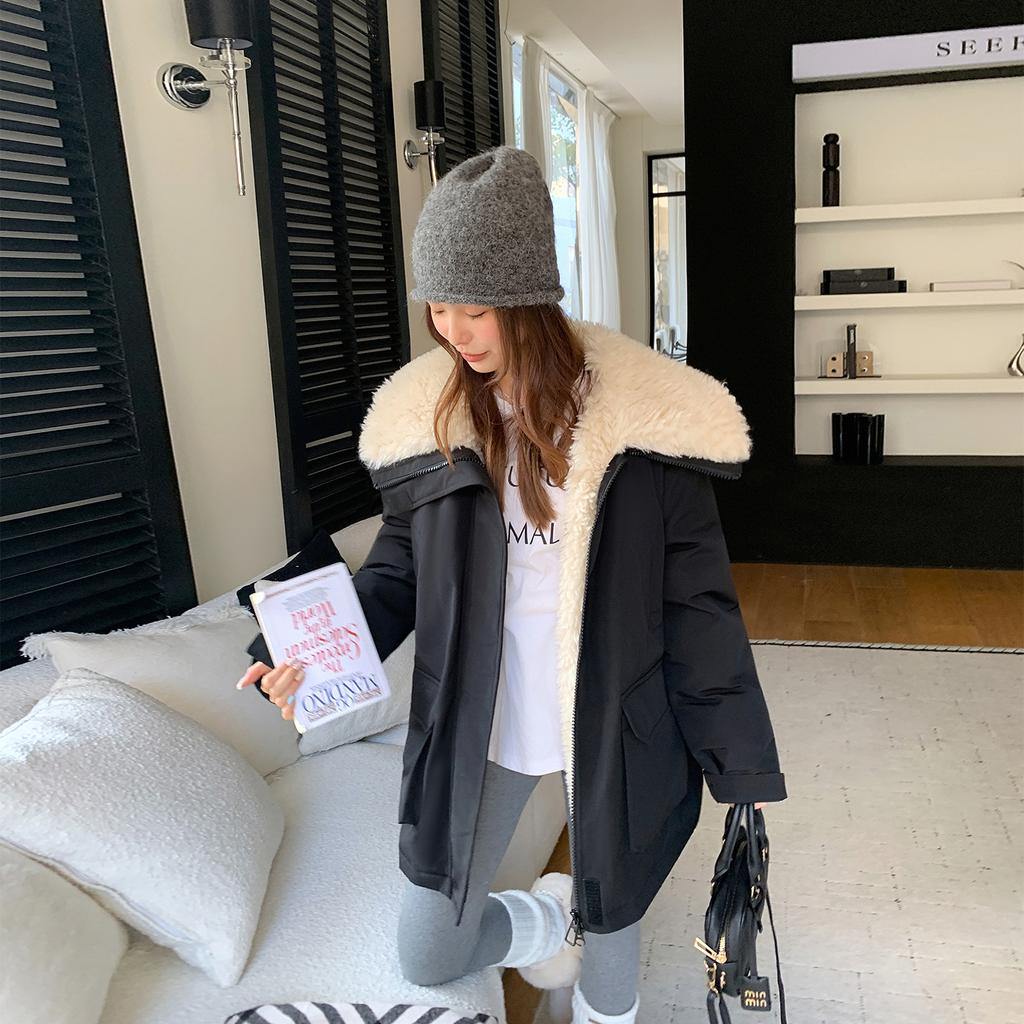 Zhao Ruth jacket pie overcomes the tide of lamb wool cotton clothes for women's winter piled and thickened cotton coats
