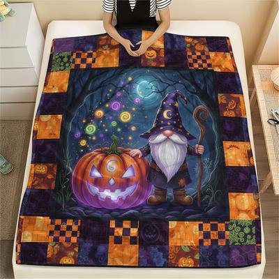 1Pc Cartoon Print Flannel Blanket, High Quality Comfortable for All Seasons, Home Decor, Warmth and Comfort, Perfect for Christmas Birthday Gift