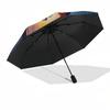 Saxophone Rain Themed Automatic Opening and Closing Umbrella, Brightly Colored 8-rib Portable Umbrella, Suitable for Men and Women, A Perfec