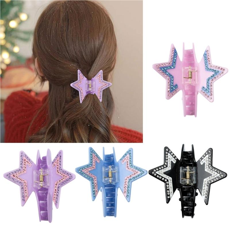 Elegant Rhinestones Star Hair Claw Clip NonSlip Hair Grip For Women and Girl Everyday Styling And Special Occasion