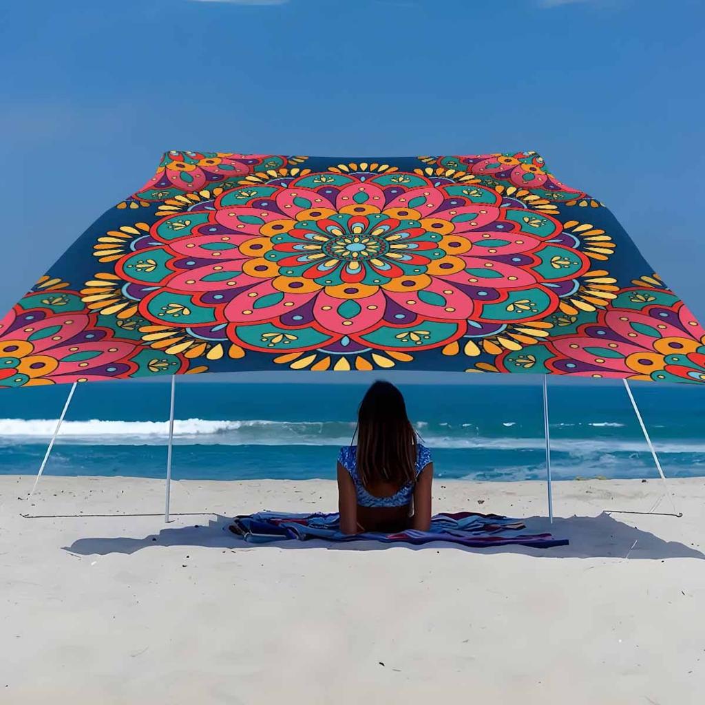 1 Stück Böhmisches Mandala Camping Sonnenschutz Überdachung Leichte Polyester Strandzelt Garten Picknick Schatten