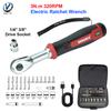 1N.m 111RPM Electric Ratchet Wrench 1/1" 1/8" Drive Socket Adapter LED Indicator 1.6V USB-C Rechargeable Ratcheting Repair Tool