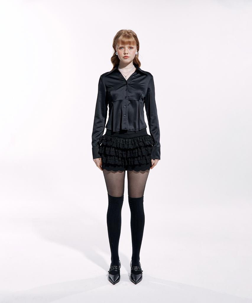 ROUGHNECK Lace Tutu Pants Skirt Black