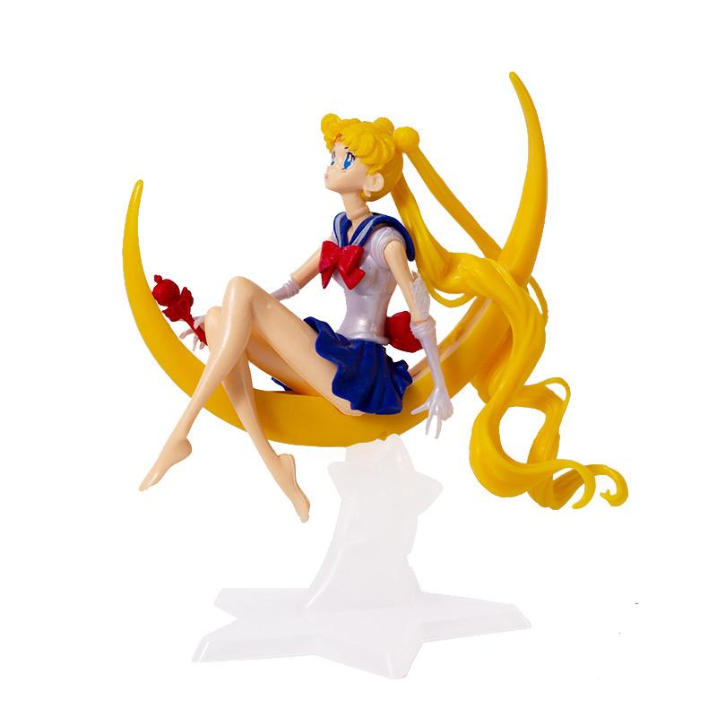 Çizgi Film Anime Sailor Moon Tsukino Aksiyon Figürü Kanatlı Oyuncak Bebek Pasta Süsü Koleksiyon Model Kız Çocuk Hediye Oyuncak