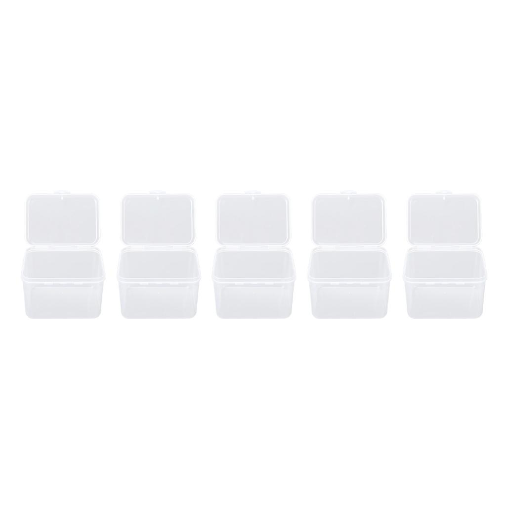 5PCS Sponge Transparent Storage Box Multipurpose Portable Clear Small Plastic Container