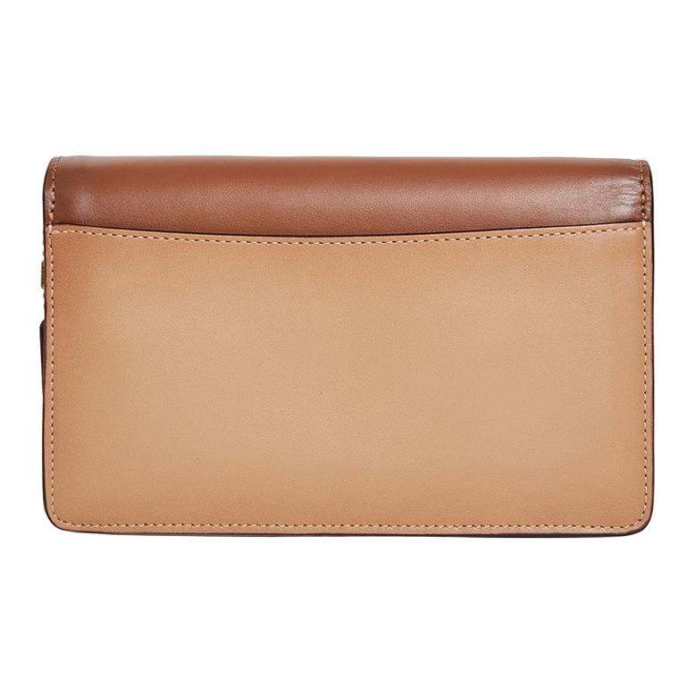 New COACH Parker Coated Canvas With Refined Calfskin Shoulder Bag, Crossbody Bag Small Women's Brown Monogram 1680-B4R7F