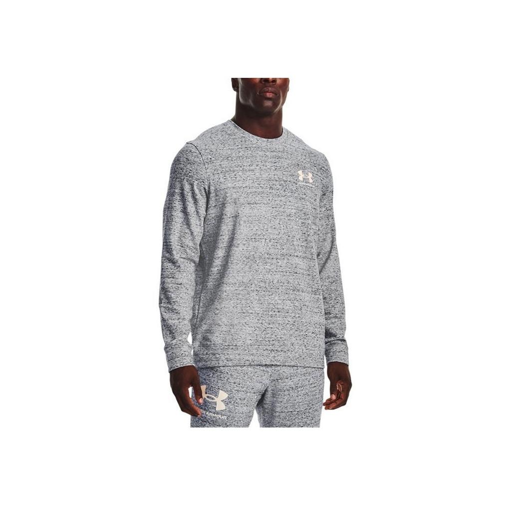 Under Armour Rival Crew Neck Sports Casual Pullover Sweatshirt Men Sweatshirt Gray 1370404-112