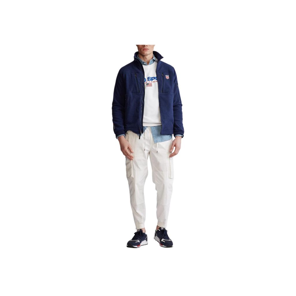 Polo Ralph Lauren Solid Color Long Sleeve Fleece Double Zipper Logo Jacket Men Jackets Navy-Blue MNPOKNI16820315-410