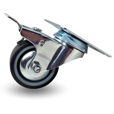 Swivel Wheel with Brake 75mm 60kg BDPE 0751 Thermoplastic