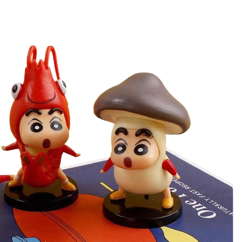 Pvc Solid Crayon Shinchan 6 Pcs Mini Anime Model Cake Decoration Car Cute Doll