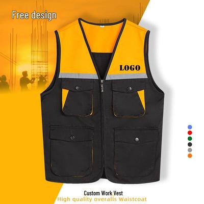 Customized Multi-Pocket Reflective Workwear Vest for Engineers, Photographers, and Delivery Riders
