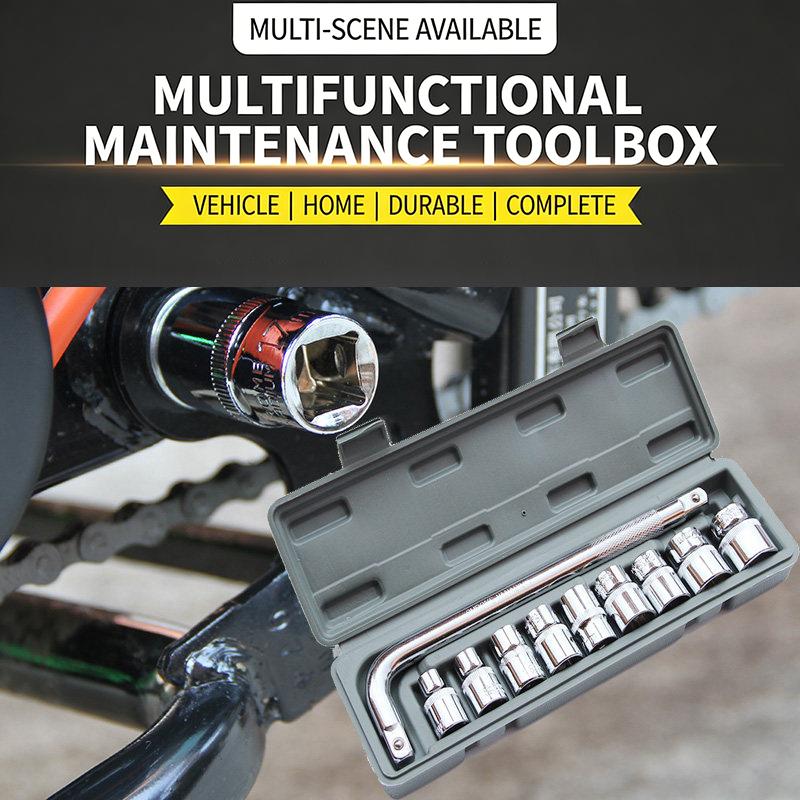 10Pcs Bicycle Motorcycle Car Repairing Tool Set 10 Pcs Socket Wrench Set 10pcs set