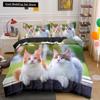 Set Biancheria da Letto per Animali Domestici Simpatico Set Letto per Gatti per Bambini Copripiumino Federa Copripiumino Kawaii Kitty Poliestere Morbido